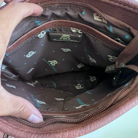 American Bling Wing Buckle Western Boho Crossbody and Wallet Set-Brown NWT - Picture 7 of 7